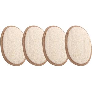Allecto plus - Natuurlijke exfoliërende loofah sponzen voor milieuvriendelijk douchen - 4 stuks