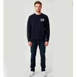 Deus Ex Machinavoor mannen. DMF258257 Flecks marine sweatshirt (S), Casual, Katoen, Marineblauw