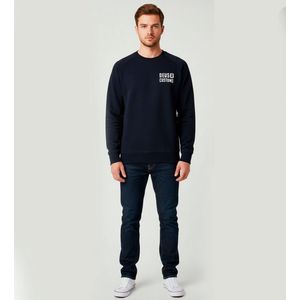 Deus Ex Machinavoor mannen. DMF258257 Flecks marine sweatshirt (S), Casual, Katoen, Marineblauw