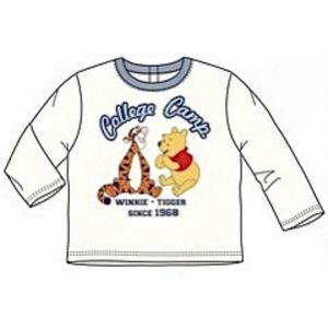 Disney Winnie The Pooh Baby Shirt - Lange Mouw - Off White - Maat 80 (Tot 18 Maanden)