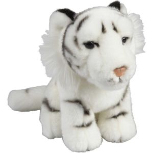 Pluche knuffel dieren Witte Tijger 18 cm - Speelgoed Tijgers knuffelbeesten