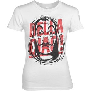 La Casa De Papel Dames Tshirt -2XL- Masked Bella Ciao Wit