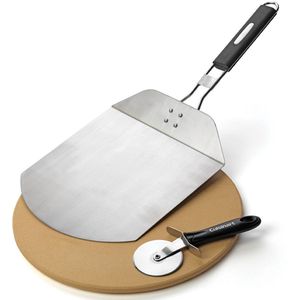 Cuisinart Pizza set - Met Pizzaschep, Pizzasteen en Pizzasnijder - van Roestvrij staal - 3 stuks