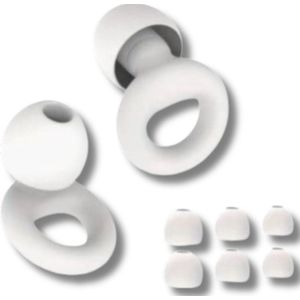 BMJ Trading® - Ear Plugs - Oordoppen Slapen - Festival Oordopjes - Party Plugs - Earplugs - Wit - SNR 26 dB Demping - Oordopjes voor Geluidsdemping - Oordoppen Snurken - Oordopjes Slapen - Siliconen - 8 Dop - Earplugs Slapen -