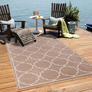 Tapijtenloods Binnen en Buiten Vloerkleed Berlin Outdoor Laagpolig Tapijt Beige- 240x330 CM