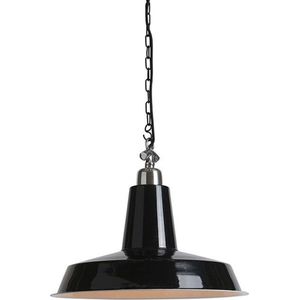 QAZQA Warrior - Industriele Hanglamp - 1 lichts - Ø 455 mm - Zwart - Industrieel - Woonkamer | Slaapkamer | Keuken