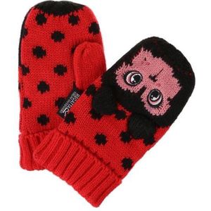 Animally III met Fleece Gevoerde Wanten Wintersporthandschoenen - Handschoenen - Kinderen - Lolly-Rood Zwart