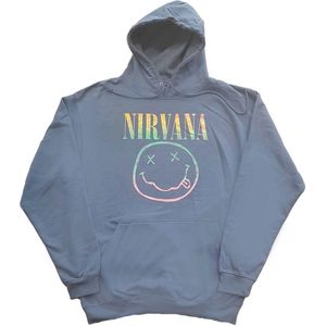 Nirvana - Sorbet Ray Happy Face Hoodie/trui - 2XL - Blauw