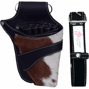 Kapper / Barbers / Make-up Artists Holster - Kapperstas - Kalfsleer - Instellen op je eigen heupmaat - 4 kleine vakken, 1 grote en een extra band met verstelbare riem - Make-up organizer - Haaraccessoire - Praktisch - Professioneel