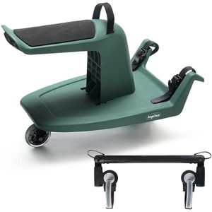 AngelTech Kid Sit Meerijdplankje + Adapter – Meerijdplankje Universeel – Nederlandse Kwaliteit - Meerijdplankje Met Zitje – Meerijdplankjes – Forest Green