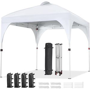 Pop-up Paviljoen 2,43 x 2,43 m - Verstelbare Tuinpartytent met UV-bescherming en Waterdicht