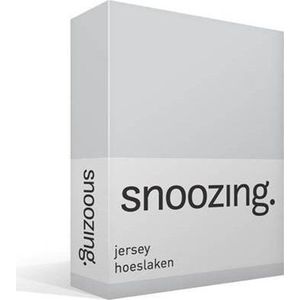 Snoozing Jersey - Hoeslaken - 100% gebreide katoen - 180x210/220 cm - Grijs