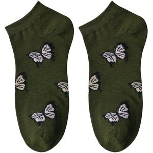 Clayre & Eef Grappige Sokken one size Groen Polyester Vlinders