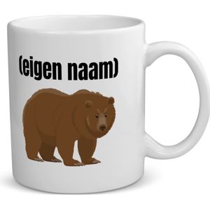 Akyol - grote beer met eigen naam koffiemok - theemok - Beer - beren liefhebbers - mok met eigen naam - iemand die houdt van beren - verjaardag - cadeau - kado - 350 ML inhoud