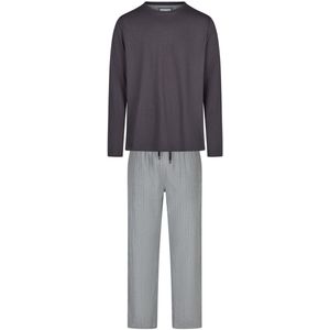 Phil & Co Lange Heren Pyjama Set Met Flanellen Pyjamabroek Grijs - Maat M