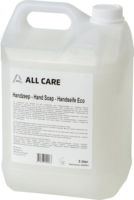 Handzeep - Vloeibare Zeep - 5 Liter Jerrycan