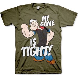 Popeye Game Is Tight T-Shirt Olive-S