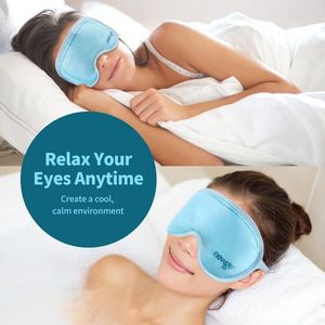 Ton-oogmasker voor warme koudetherapie - pluche rug - hoofdpijn migraine stressvermindering - blauw