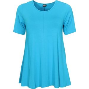 ZAZOU A-LIJN SHIRT KORTE MOUW AQUA