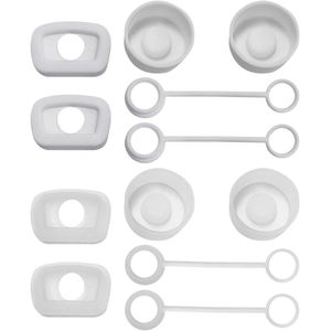 12 stuks siliconen anti-lekstops deksel-rietdoppen waterbeker - versie 1.0 transparant wit