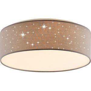 Lindby - LED plafondlamp - CCT - 1licht - metaal, kunststof, textiel - H: 14 cm - lichtgrijs - Inclusief lichtbron
