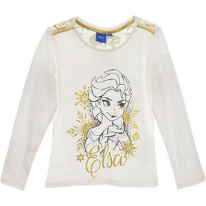 Disney Frozen Shirt met goudprint - Off White - maat 116 (6 jaar)