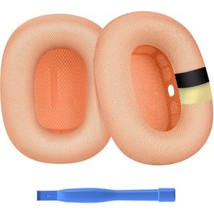 Vervangende Oorkussens voor AirPods Max Hoofdtelefoon van MMOBIEL – Premium - Mesh Fabric Koptelefoon Oorkussens met Siliconen Laag – Noise Isolation Hoofdtelefoon Earpads – Oranje