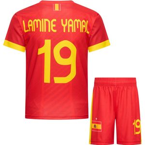 Lamine Yamal Voetbaltenue Spanje Thuis - Voetbalshirt en Broekje - Voetbaltenue kinderen en Volwassenen - Maat L