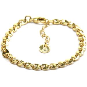 Armband Talamanca Goud | 18 karaat gouden plating | Messing | Schakelarmband - 15 cm + 4 cm extra | Buddha Ibiza