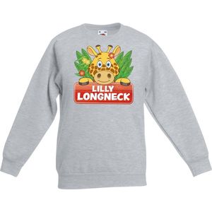 Lilly longneck de giraffe sweater grijs voor kinderen - unisex - giraffen trui - kinderkleding / kleding 152/164