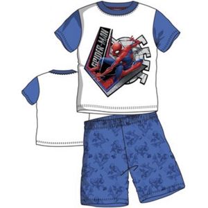 Spiderman pyjama - wit - blauw - maat 98 / 3 jaar
