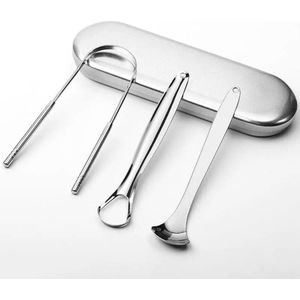 *** Luxe 3-delige Tongschraper Set - Tegen Slechte Adem - Tongreiniger - Mondhygiëne - Tongborstel - Mondverzorging - Duurzaam en Herbruikbaar - Schone Tong - Frisse Adem - van Heble® ***
