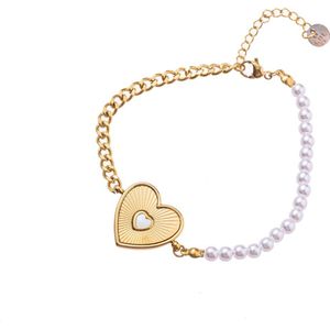 Go Dutch Label Armband (Sieraad) pearly hartje Zilver