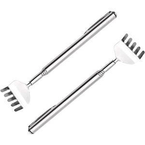 Allecto plus - Rugkrabber 2 Stuks van Roestvrij Staal | Telescopische Rugkras | Draagbare Uitschuifbare Rugmassager voor Hoofd en Rugmassage