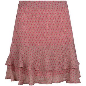 Lofty Manner Mini Rok Skirt Karmijn met All Over Print Roze