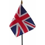 Union Jack mini vlaggetje op stok 10 x 15 cm