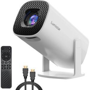 LUMISTAR - Pro Mini Beamer - Draagbare Projector - Full HD - 4K Ondersteuning - WiFi 6 & Bluetooth 5.2 - Inclusief Android 13.0