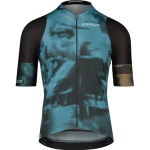 BIORACER Fietsshirt Heren Korte Mouw - 2024 Flandrien Series 'Pedaleur' - Model 'Icon' - Blauw - Maat S - Fietskleding Heren