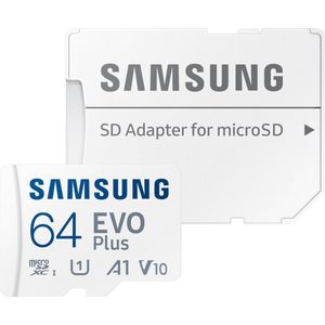 64 GB Samsung EVO Plus (2024) MicroSDXC Geheugenkaart - Hoge Snelheid met Adapter - Voor Smartphones, Tablets, Camera's en 4K Video - Wit