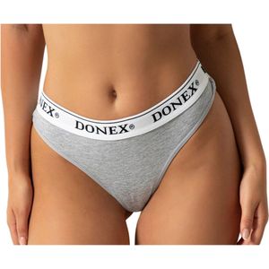 3 Pack DONEX® dames string - Katoen - Grijs - Maat S