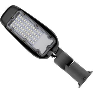 Led Straatlamp 30W lantaarnpaal 4000K verstelbaar muursteun paalarmatuur Antraciet