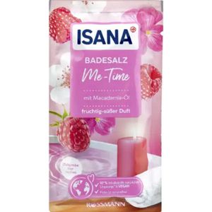 Isana Badzout Me-Time - Zoet Bubbelbad | 1x 80g - Framboos - met Macademia-olie | Vegan - Natuurlijk Zeezout