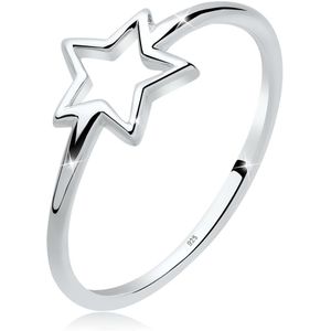 Elli Dames Ring Dames Ster Uitgesneden Symbool in 925 Sterling Zilver