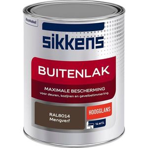 Sikkens Buitenlak - Verf - Hoogglans - Mengkleur - RAL8014 - 1 liter