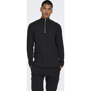 Only & Sons Trui Onskicker Life Reg 3 Cable Half Zip 22031012 Magnet Mannen Maat - L