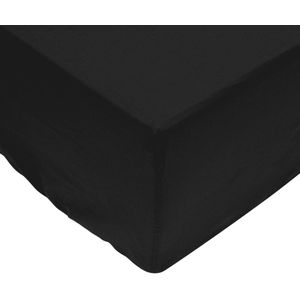 vidaXL Hoeslaken 180x200 cm zwart katoen 2 st