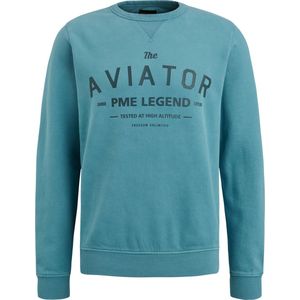 PME Legend - Sweater - Maat S - Mannen - Turquoise - katoen