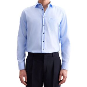 Seidensticker - Overhemd - Lichtblauw - 100% Katoen - Lange Mouw - Modern Kent Kraag