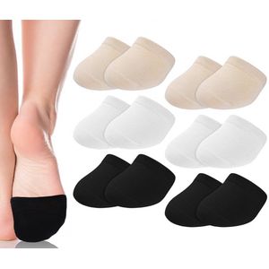 Fine cotton teensokjes - Dames Teensokjes Beige - One size - 6 paar - Katoen - Halve sokken - Yoga sokken - Gladde Teennaad - Geen vervelende naden