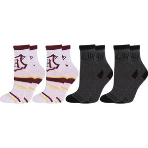 4x Grijze en zwarte hoge jongenssokken - Harry Potter / 23-26